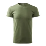 Tricou bărbați kaki – vedere frontală, design simplu și material rezistent pentru personalizare