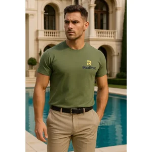 Tricou bărbați personalizat kaki – lifestyle premium, eleganță masculină și atitudine hotărâtă