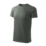 Tricou bărbați gri ardezie personalizat – vedere din profil, design simplu, fundal sobru pentru personalizare clară și elegantă