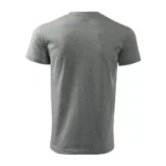 Tricou bărbați gri închis personalizat – vedere spate, croială modernă și design simplu pentru branding premium