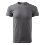 Tricou bărbați gri metalic – vedere frontală, design simplu și material premium pentru personalizare