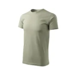 Tricou bărbați kaki deschis – vedere laterală, croială clasică și material natural pentru personalizare