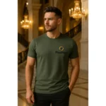 Tricou personalizat bărbați gri ardezie – logo iRealPrint vizibil, stil masculin premium, eleganță și impact vizual puternic