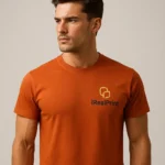 Tricou bărbați portocaliu personalizat – model clasic iRealPrint, impact vizual puternic și stil modern masculin