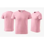Tricou bărbați personalizat roz – prezentare 3D față, lateral și spate pentru detaliu complet