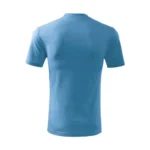 Tricou copii personalizat albastru azur – vedere spate simplă, material din bumbac moale, perfect pentru personalizări creative iRealPrint