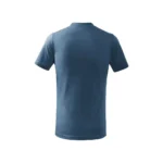 ChatGPT said: Tricou copii personalizat denim iRealPrint – vedere din spate, culoare albastru denim, textură moale din bumbac, pregătit pentru imprimare termică profesională.