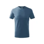Tricou copii personalizat denim iRealPrint – vizualizare față, culoare albastru denim, material bumbac premium, ideal pentru personalizări durabile și clare.
