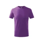 Tricou copii personalizat mov din bumbac natural, model față simplu gata de imprimare prin transfer termic iRealPrint – rafinat, elegant și ideal pentru mesaje vizibile