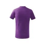 Tricou copii personalizat mov, vedere spate, bumbac natural moale, pregătit pentru imprimare prin transfer termic iRealPrint – elegant, rafinat și ideal pentru personalizări vizibile