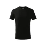 Tricou copii negru personalizat – vedere față, bumbac de calitate, fundal perfect pentru mesaje și designuri contrastante