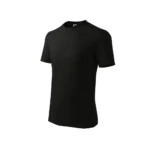 Tricou copii negru personalizat – vedere laterală, bumbac premium, fundal perfect pentru mesaje contrastante și design expresiv