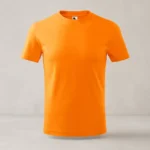Tricou copii personalizat orange, vedere față, material bumbac premium, studio fundal neutru – suprafață ideală pentru mesaje și designuri vizibile.