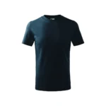 tricou copii personalizat albastru nocturn – vedere față, model simplu din bumbac premium, fundal perfect pentru personalizare