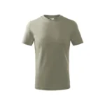 Tricou copii personalizat kaki deschis, vedere față simplă, bumbac premium pregătit pentru imprimare prin transfer termic iRealPrint – naturalețe, stil discret și personalizare clară