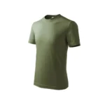 tricou-copii-personalizat-kaki-lateral – tricou kaki pentru copii, vedere laterală, bumbac de calitate, perfect pentru personalizări vizibile și durabile