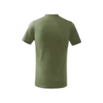 tricou-copii-personalizat-kaki-spate – vedere spate tricou copii culoare kaki, bumbac natural, fundal alb neutru