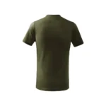 Tricou copii personalizat militar, vedere spate, material bumbac rezistent și confortabil, pregătit pentru personalizare prin transfer termic iRealPrint – aspect sobru și durabil