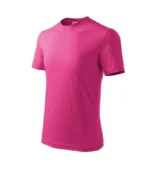Tricou copii personalizat roz zmeură, vedere lateral față, design simplu din bumbac premium, fundal alb