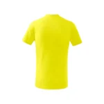Tricou copii personalizat galben lămâie iRealPrint – vedere spate, bumbac moale, croială unisex, fundal alb curat, culoare galben intens cu aspect luminos.