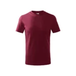 Tricou copii personalizat garnet iRealPrint – băiat și fată purtând mesaje Sunt eroul tău și Sunt supereroina ta, fundal alb neutru, nuanță roșu închis intens, expresii fericite și design amuzant pentru copii.