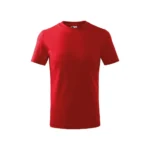 Tricou copii personalizat roșu, vedere față clasică, simplu, ideal pentru personalizări cu mesaje și designuri de impact iRealPrint.