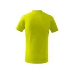 Tricou copii personalizat lime, vedere spate, bumbac respirabil pregătit pentru imprimare prin transfer termic iRealPrint – culoare vibrantă, vizibilitate maximă și energie