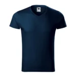 Tricou bărbați albastru navy cu anchior în V vedere față, model simplu ideal pentru personalizare