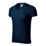 Tricou bărbătesc albastru navy cu anchior în V vedere laterală, croială premium și linie modernă