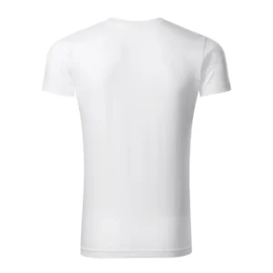 Tricou bărbați alb cu anchior în V vedere față, model simplu ideal pentru personalizare logo sau text