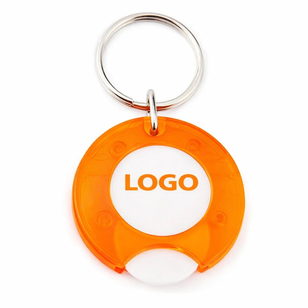 breloc-fisa-cumparaturi-personalizat-portocaliu-produs-izolat-fundal-alb Breloc cu fisă de cumpărături personalizat portocaliu, produs izolat pe fundal alb, evidențiere formă rotundă și zonă de personalizare logo