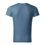 Vedere spate tricou barbati denim cu anchior in V, design simplu si linie curata pentru versatilitate maxima