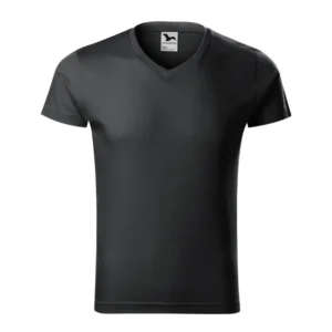 Tricou bărbați cu anchior în V ebony gray, vedere frontală, design minimalist și eleganță întunecată