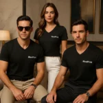 Tricou personalizat cu anchior în V bărbați ebony gray - imagine 6