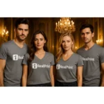 Tricou personalizat cu anchior în V bărbați gri închis - imagine 6