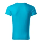 Vedere spate tricou barbati turcoaz cu anchior in V, croiala masculina echilibrata si finisaj curat