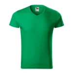 Tricou barbati verde mediu cu anchior in V, vedere fata, baza ideala pentru personalizare vizibila si stil masculin echilibrat