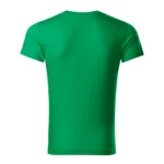 Perspectiva laterala tricou barbati verde mediu cu anchior in V, silueta definita si proportii armonioase