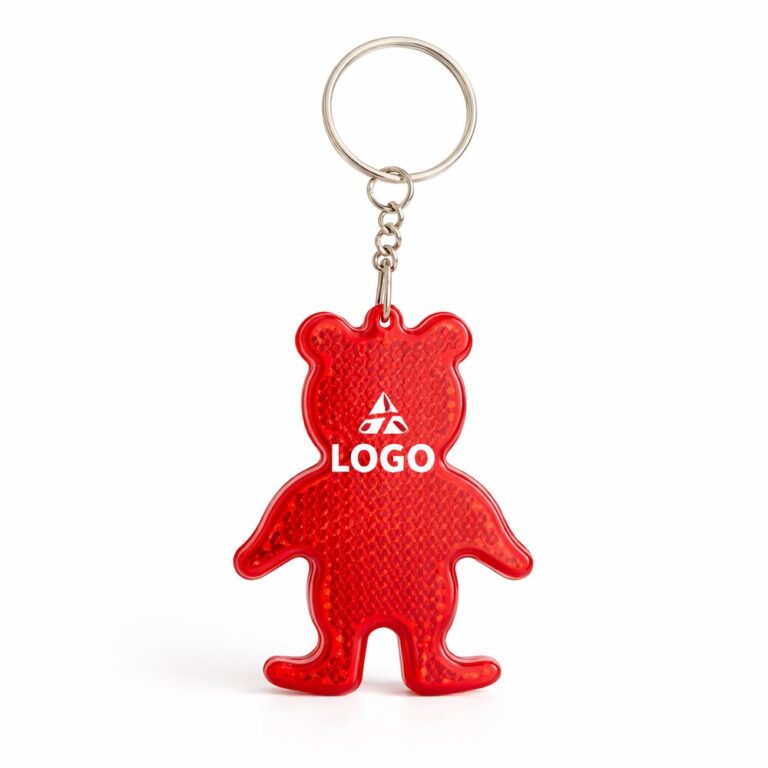 set brelocuri reflectorizante roșii personalizate în formă de animal, obiecte promoționale pentru campanii educaționale și siguranță urbană