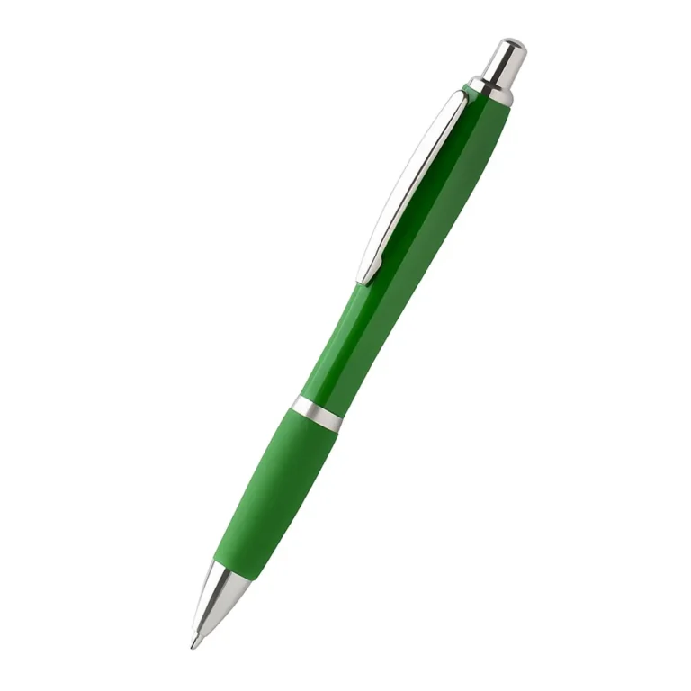 Pix plastic personalizat Elipse verde smarald prezentat ca produs principal pe fundal neutru, pix promoțional modern pentru branding profesional și materiale promoționale corporate
