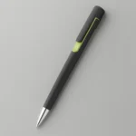 Pix plastic personalizat Nuba Black verde prezentat pe fundal alb, pix promoțional modern pentru branding profesional și personalizare cu logo