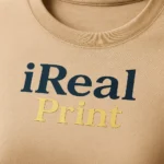 tricou-dama-personalizat-crem-detaliu-logo-transfer-termic