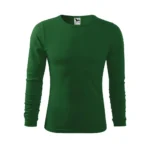 Bluză bărbați personalizată verde sticlă cu mânecă lungă din bumbac premium, design simplu și material confortabil ideal pentru personalizare