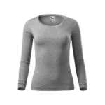Bluză damă personalizată gri închis prezentată frontal, croială feminină modernă și material premium ideal pentru imprimare logo sau design