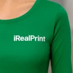 Bluză damă personalizată verde mediu din bumbac premium cu mânecă lungă și croială feminină modernă