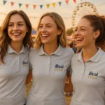 Tricou personalizat polo damă gri deschis - imagine 2