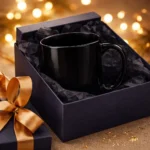 Cana termosensibila personalizata negru onyx prezentata intr-o cutie cadou premium, ideala pentru surprize elegante si cadouri personalizate memorabile
