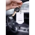 Breloc Dreptunghiular cu FISĂ de Cumpărături Personalizat – alb - imagine 2