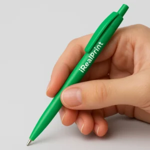 Pix bambus Foxy verde smarald personalizat cu logo companie, prim-plan produs promoțional eco realizat din material natural pentru branding sustenabil