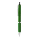 Pix plastic personalizat Elipse verde smarald văzut frontal pe fundal deschis, pix promoțional elegant personalizabil cu logo pentru campanii de marketing și evenimente